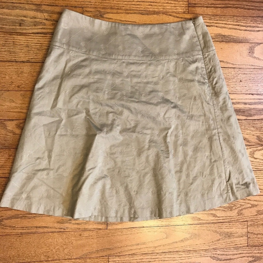 The LIMITED Tag Sz 8 Tan Geometric A-Line Skirt